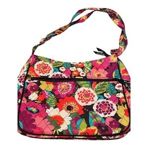 Vera Bradley Va Va Voom Crossbody Purse With Multcolored Floral Pattern